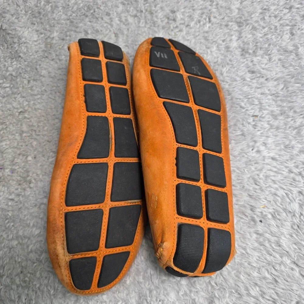 Mercanti Fiorentini Relax Penny Loafer Orange Leather Driving Mocs Mens 10M Fair
